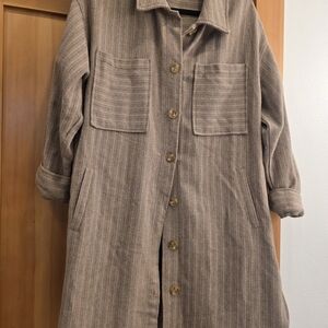 Women's Striped Brown Coat